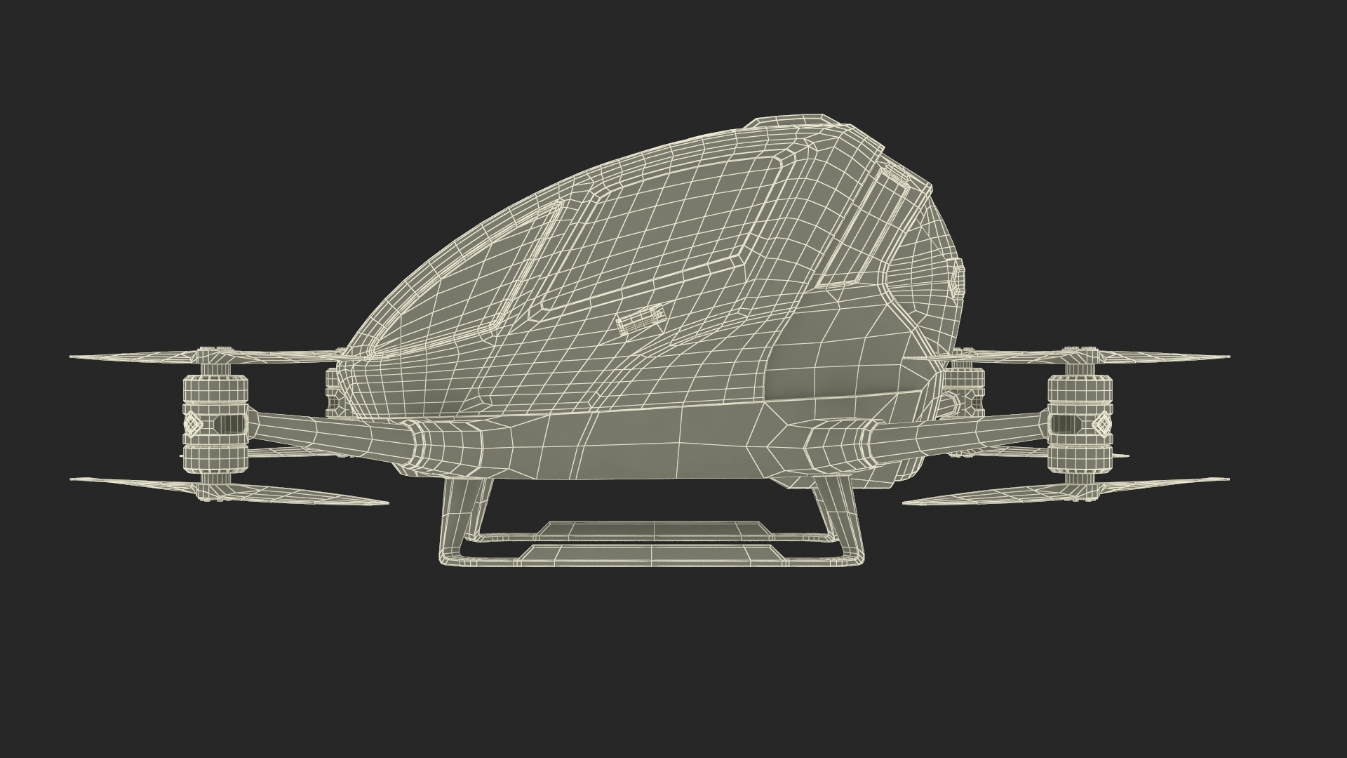 3D model Autonomous Drone and Air Taxi Port with Drone