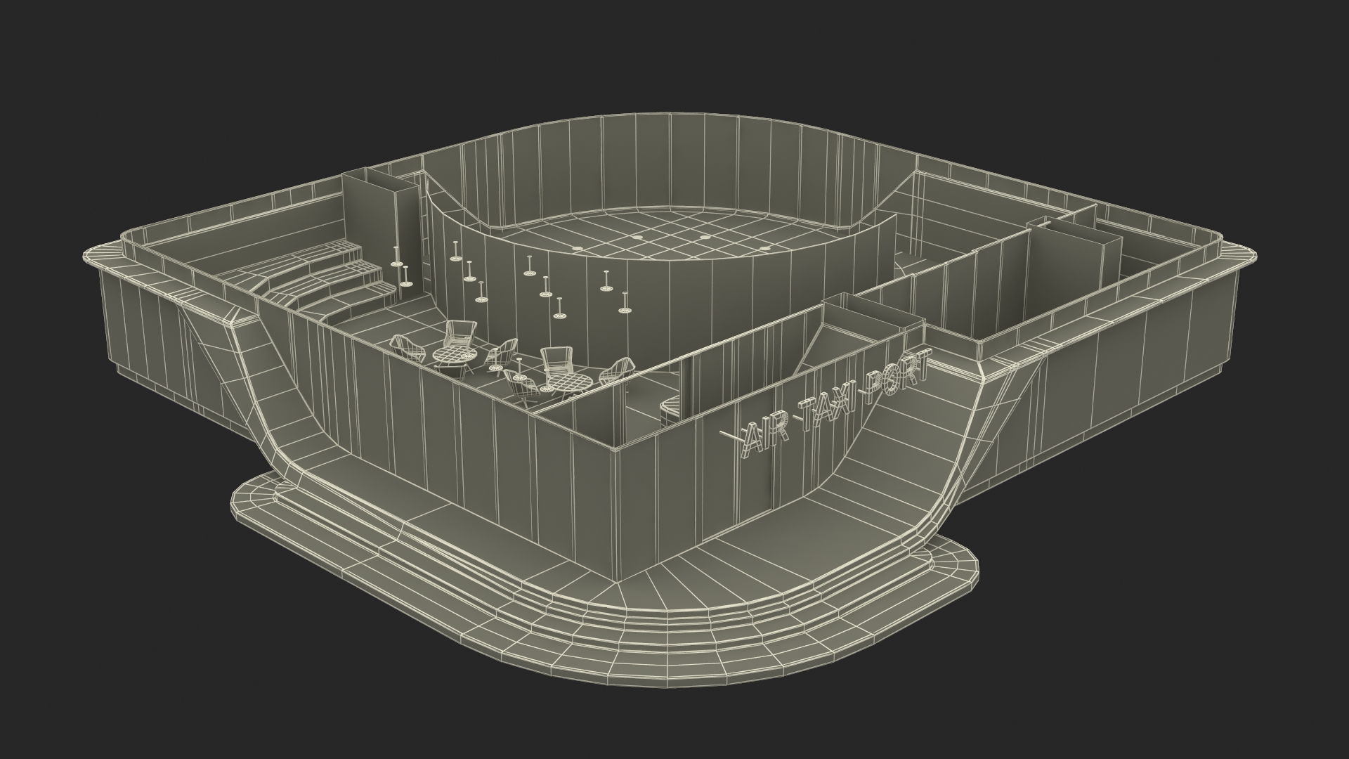 3D model Autonomous Drone and Air Taxi Port with Drone