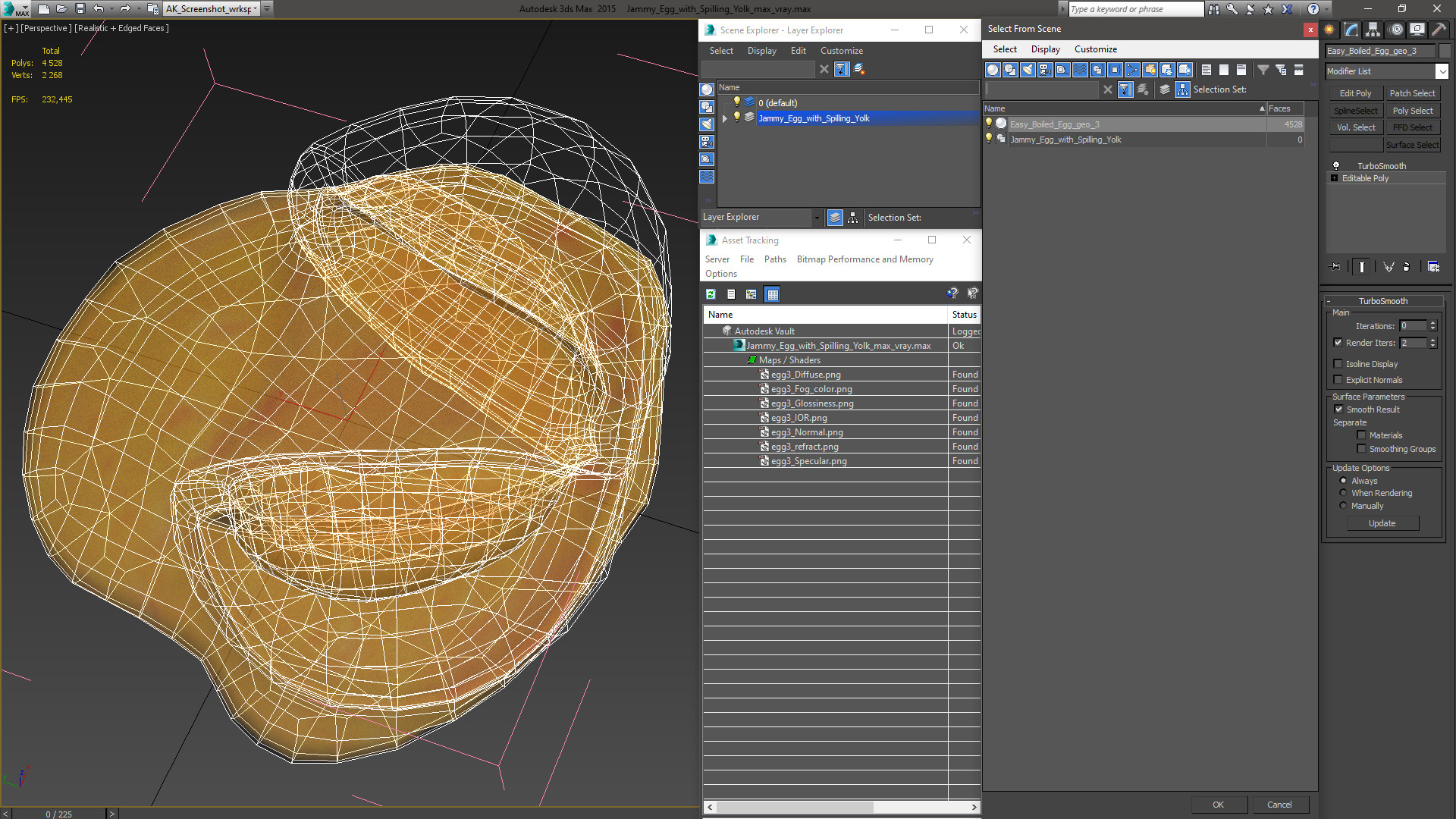 3D Jammy Egg with Spilling Yolk model