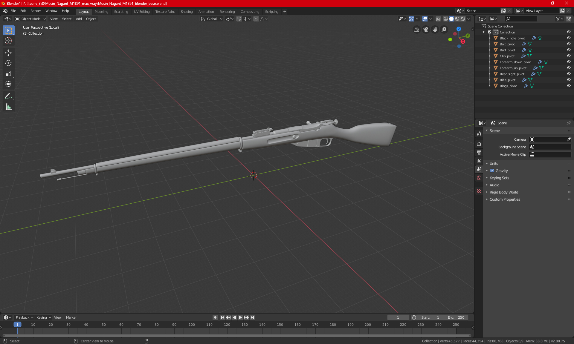 3D Mosin Nagant M1891 model