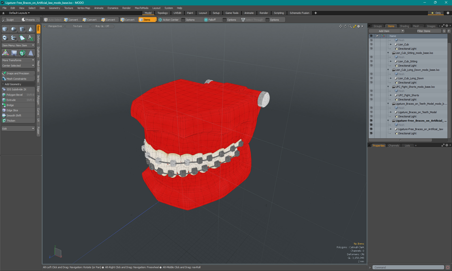 3D Ligature-Free Braces on Artificial Jaw model