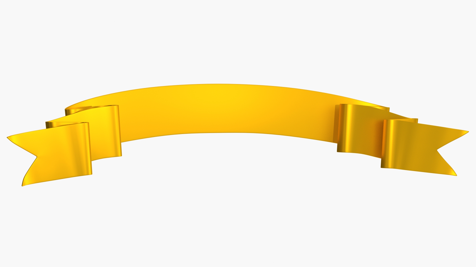 3D model Gold Ribbon Banner Curved