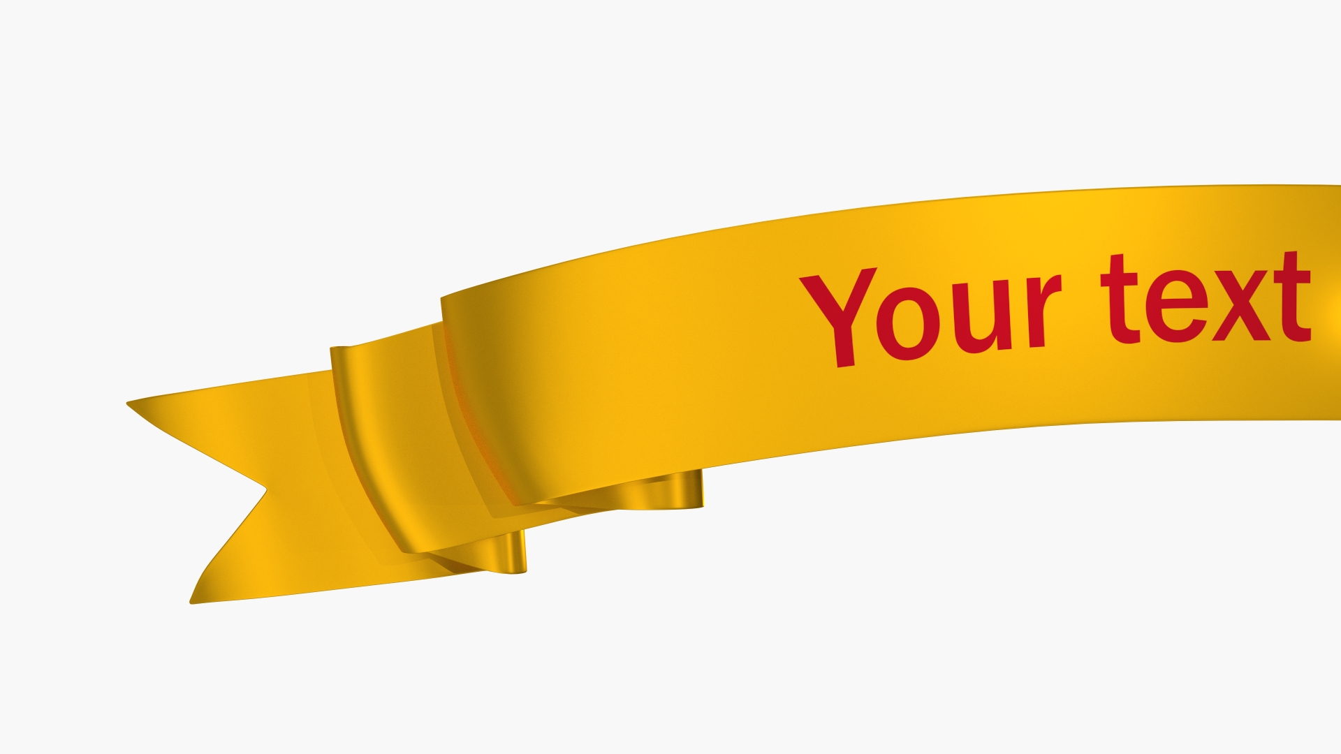 3D model Gold Ribbon Banner Curved