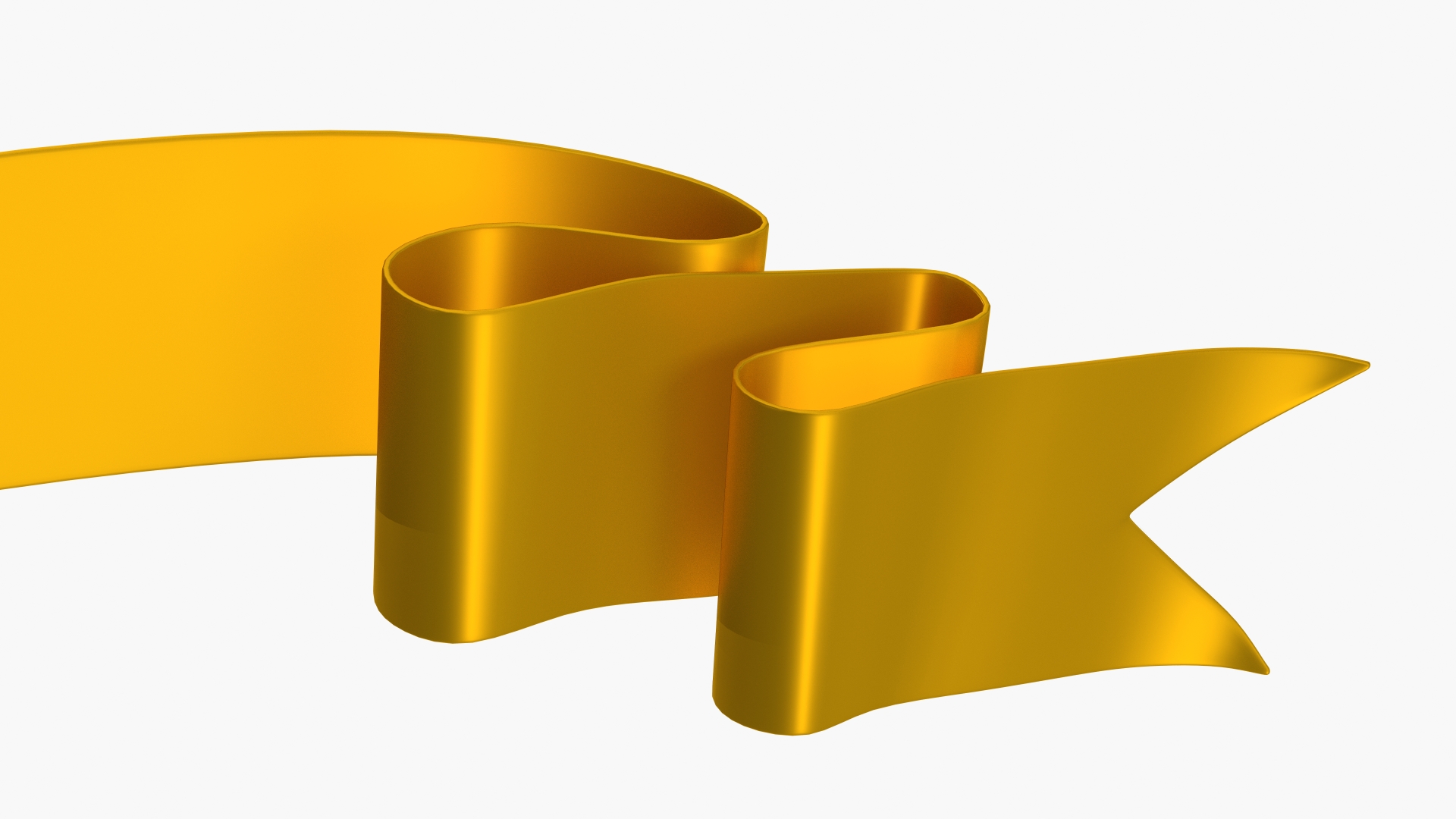 3D model Gold Ribbon Banner Curved