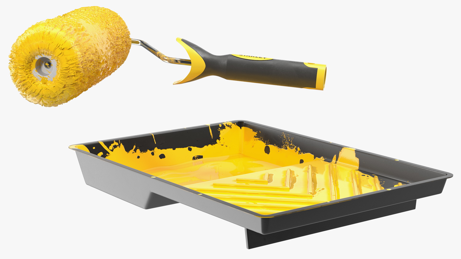 Used Stanley Paint Roller Kit 3D model