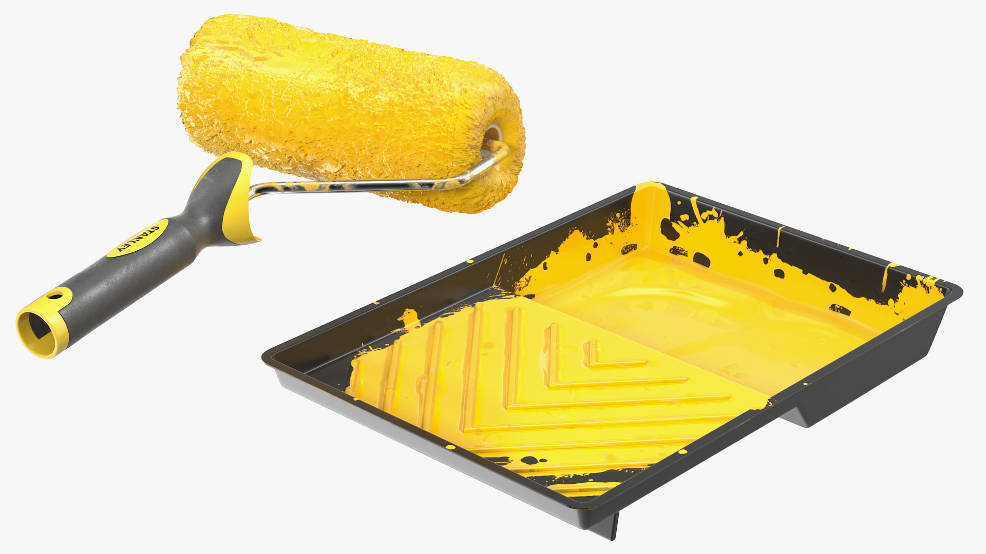 Used Stanley Paint Roller Kit 3D model