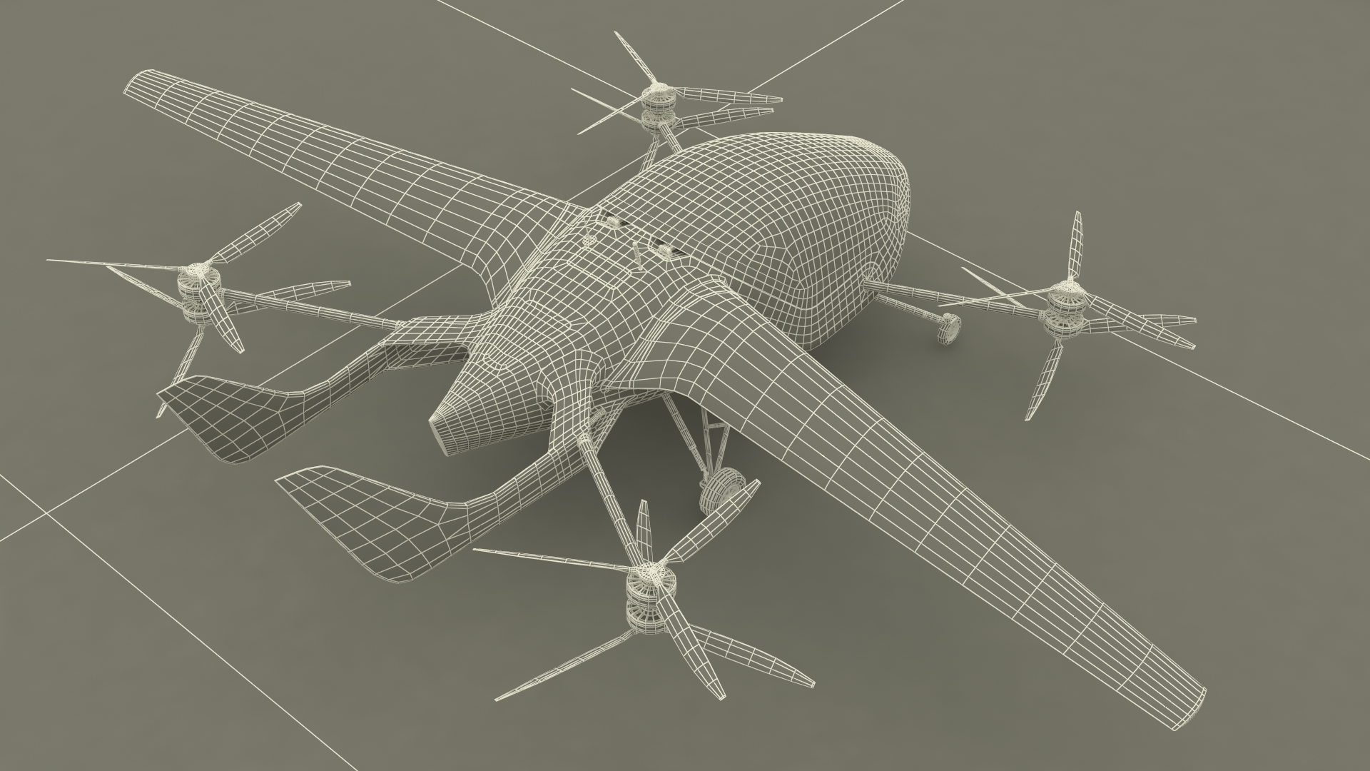 3D Skyport for Air Taxi with Electric Aircraft model