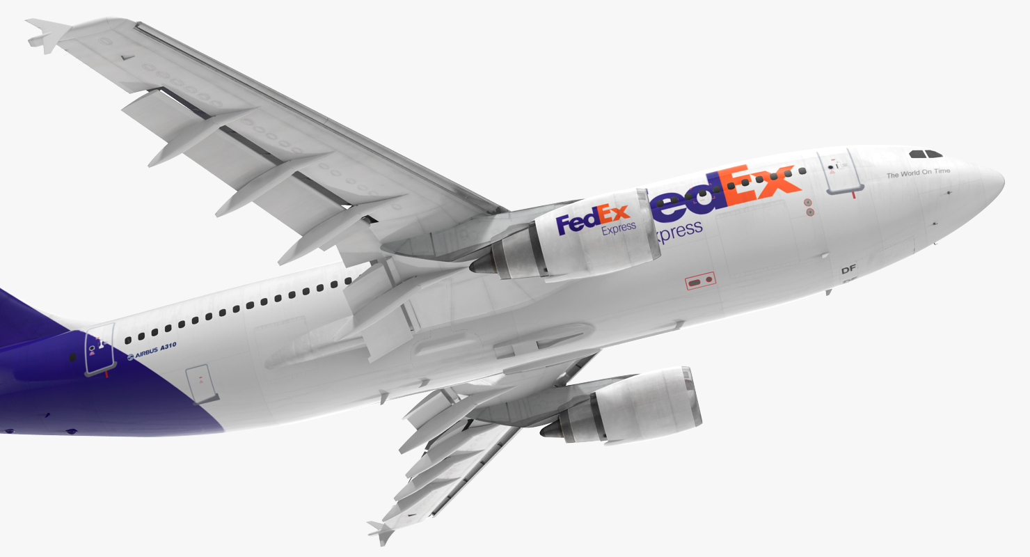 3D Airbus A310 300 FedEx Rigged model