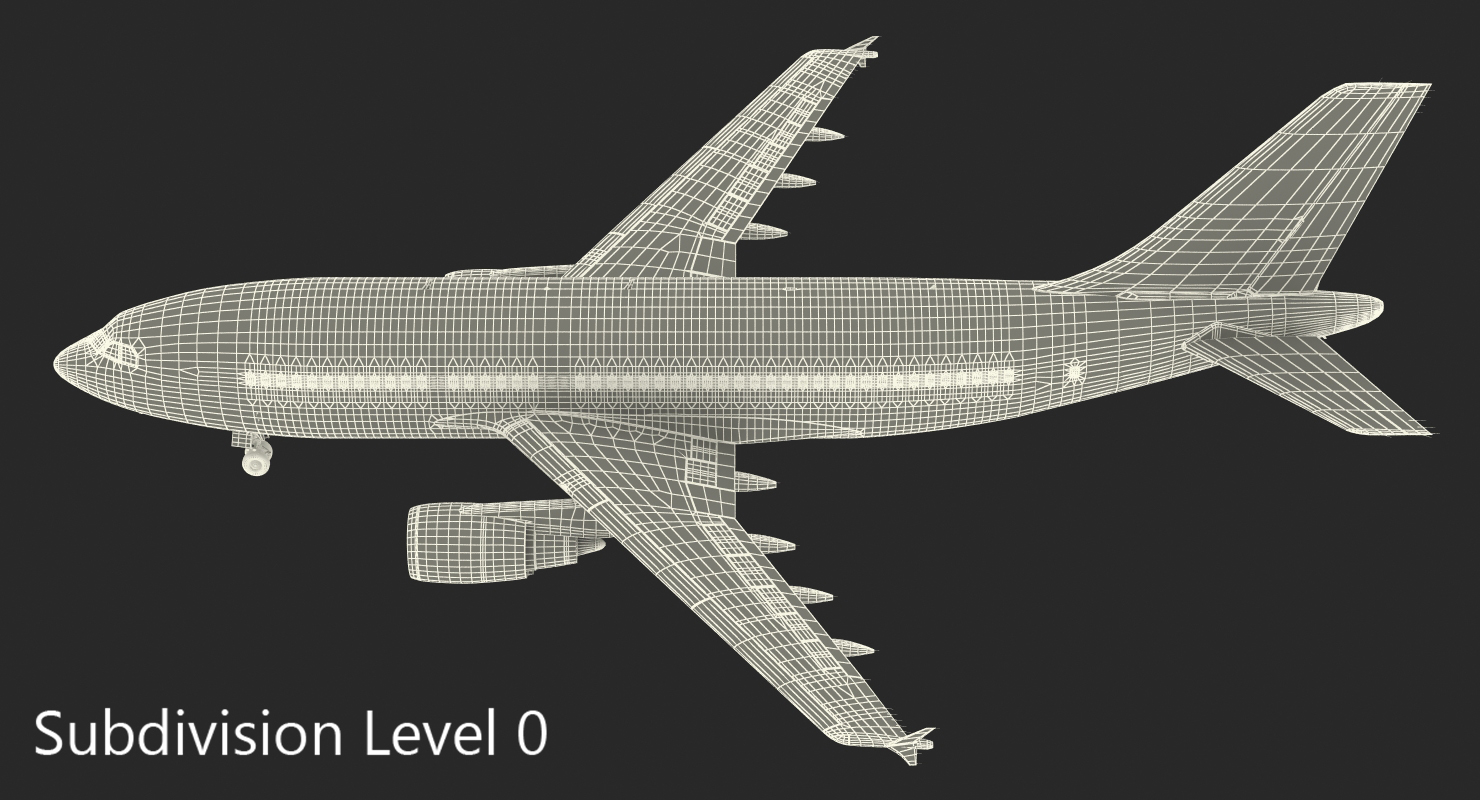 3D Airbus A310 300 FedEx Rigged model