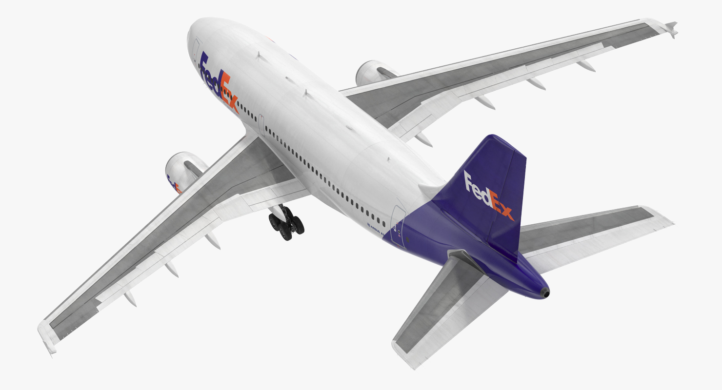 3D Airbus A310 300 FedEx Rigged model