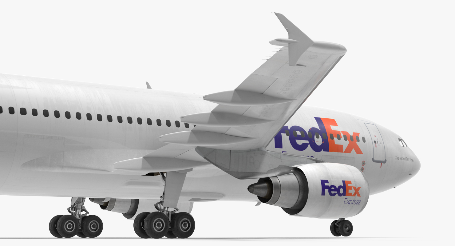 3D Airbus A310 300 FedEx Rigged model