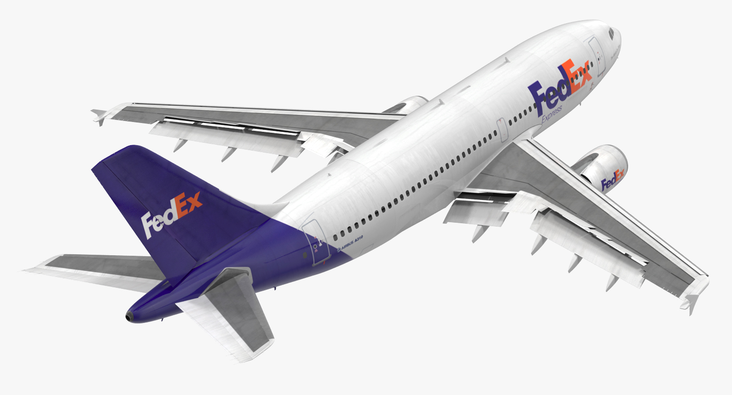 3D Airbus A310 300 FedEx Rigged model