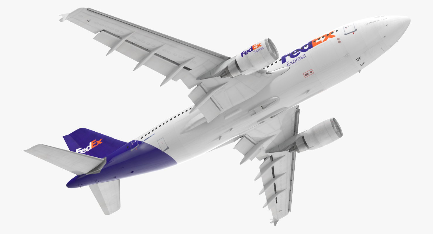 3D Airbus A310 300 FedEx Rigged model