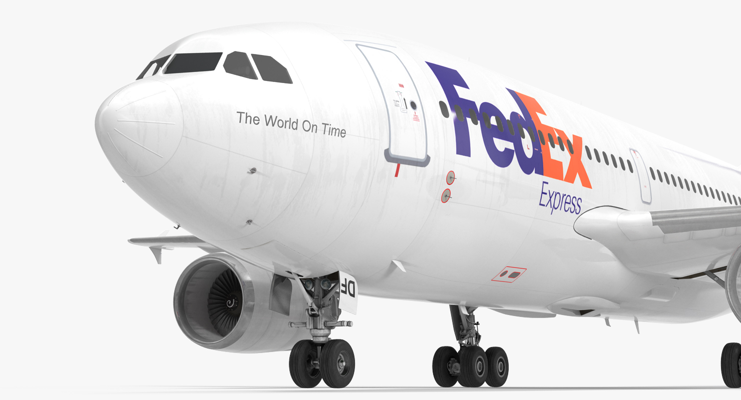 3D Airbus A310 300 FedEx Rigged model