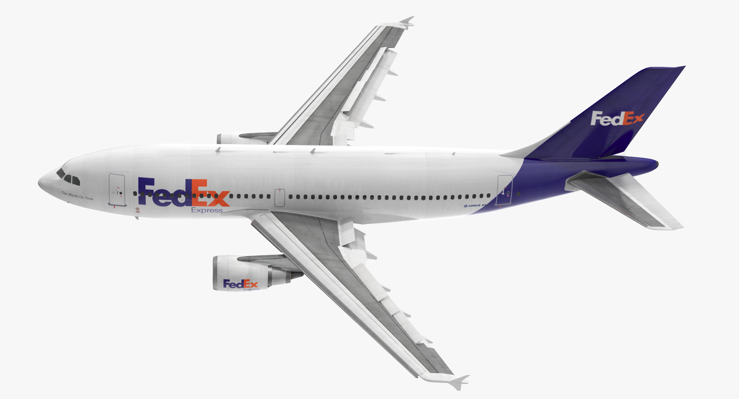 3D Airbus A310 300 FedEx Rigged model