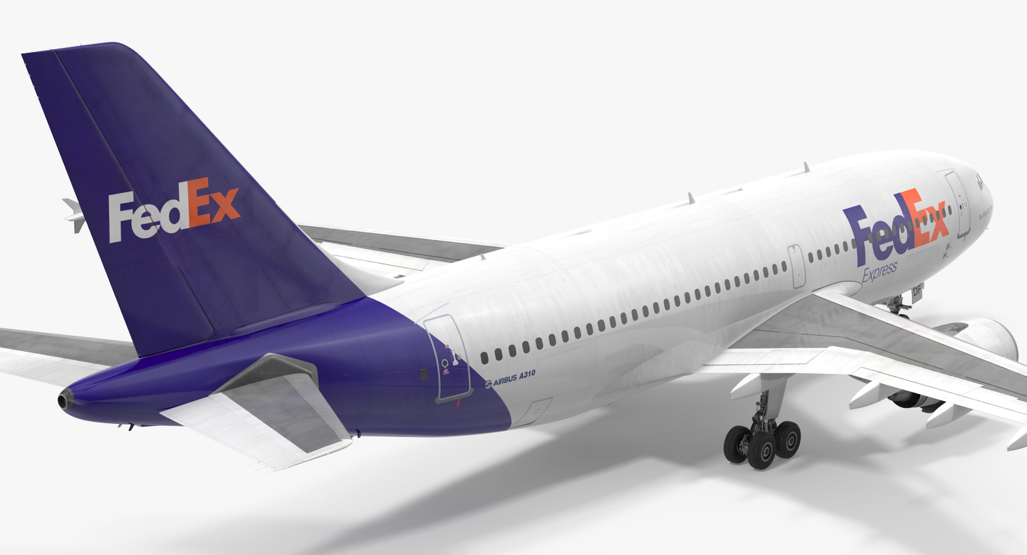 3D Airbus A310 300 FedEx Rigged model