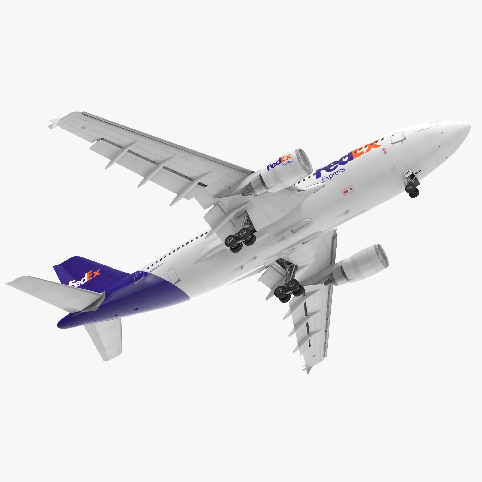 3D Airbus A310 300 FedEx Rigged model