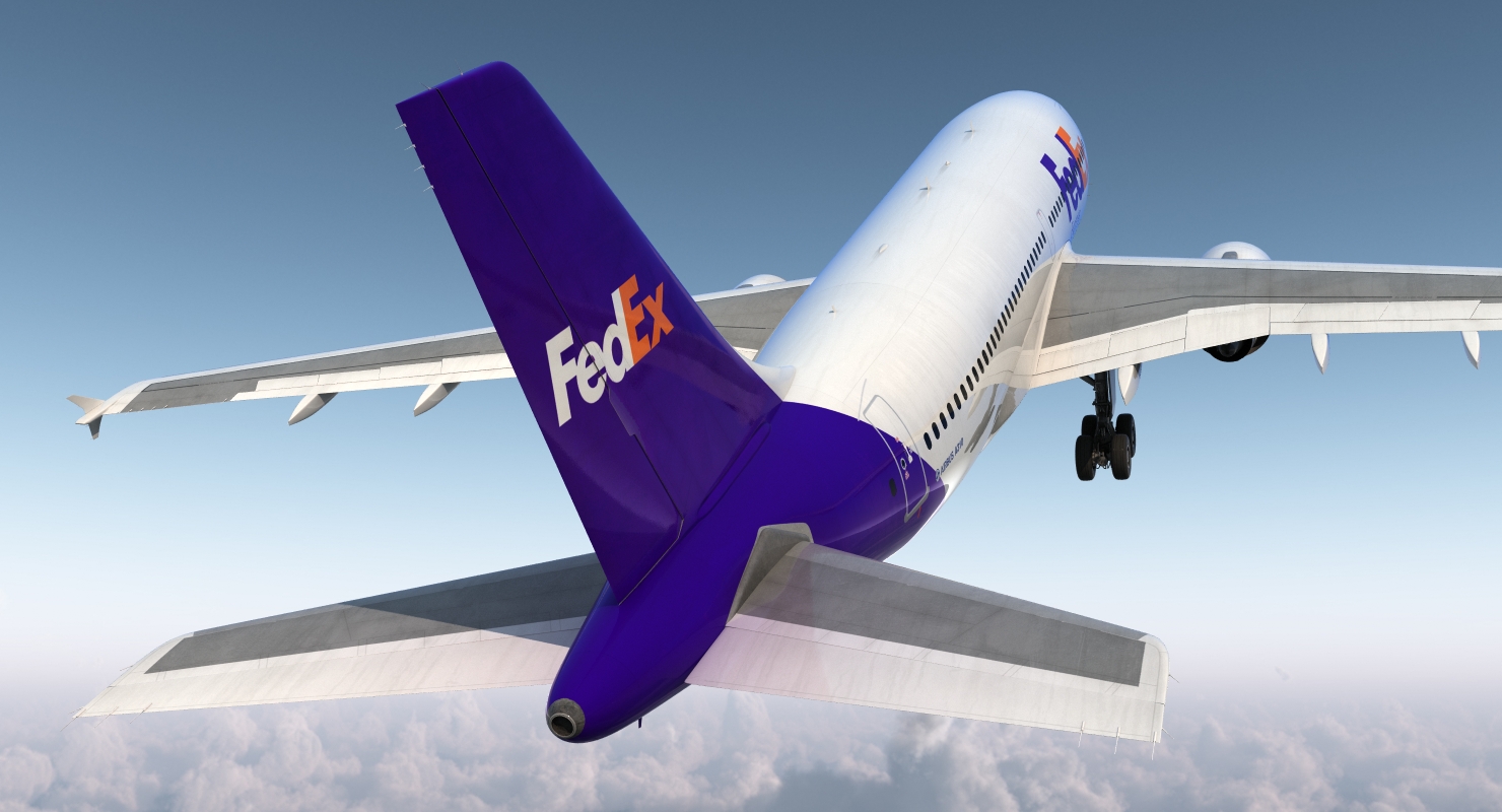 3D Airbus A310 300 FedEx Rigged model