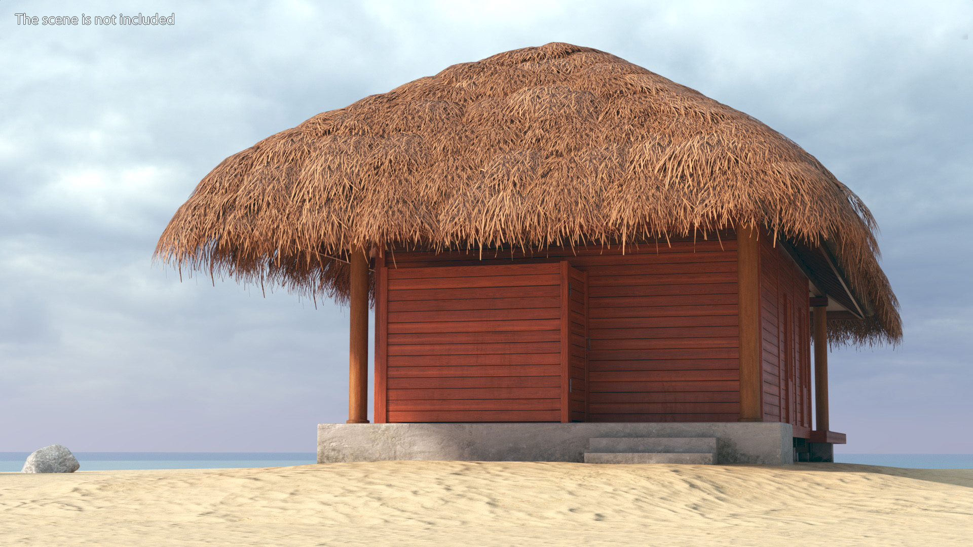 3D Thatched Roof Beach Hut model