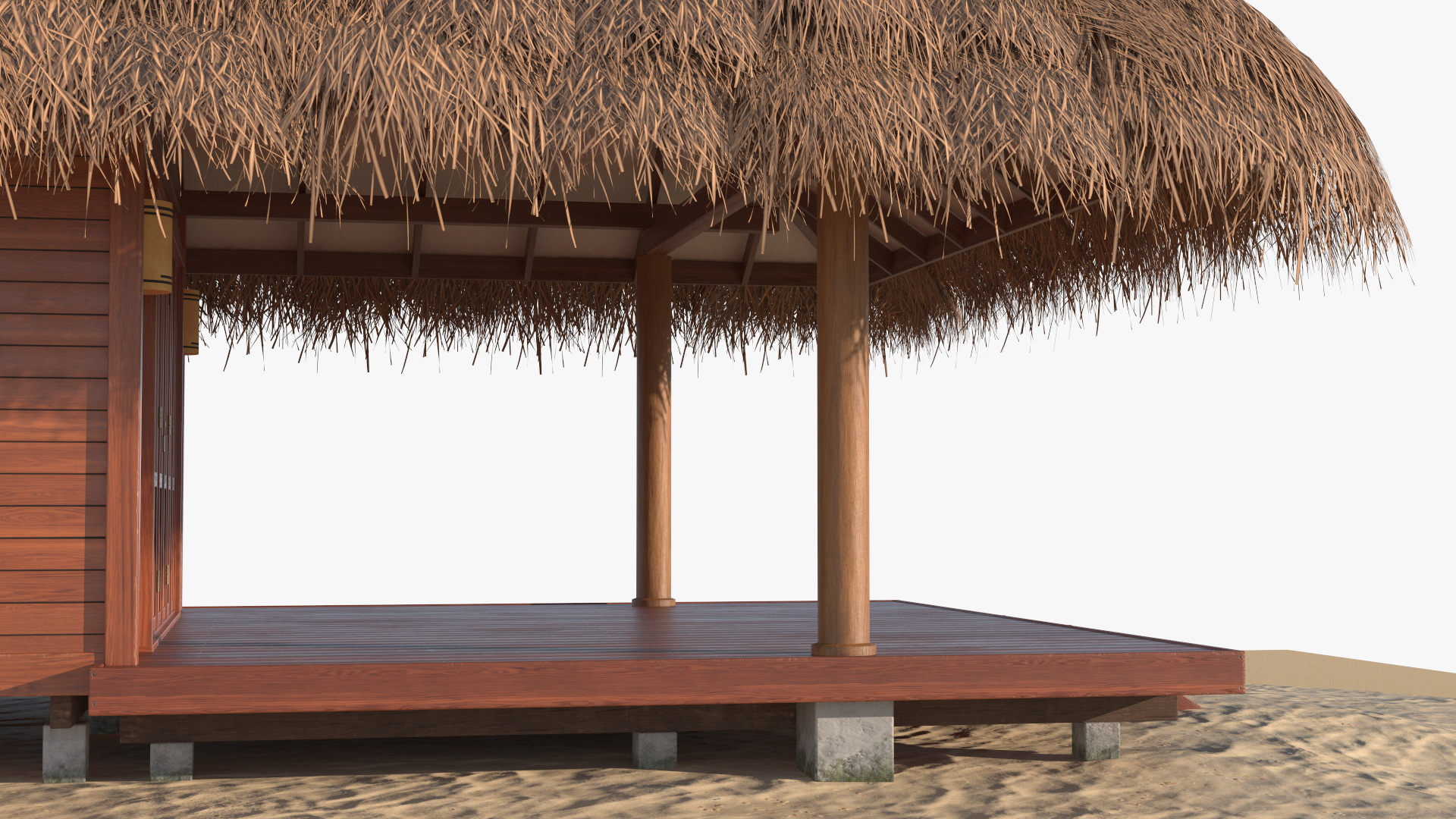 3D Thatched Roof Beach Hut model