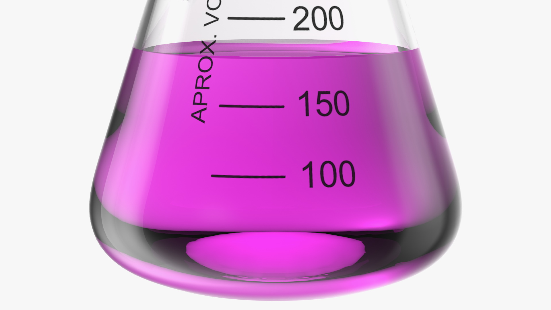 Potassium Permanganate in Narrow Mouth Erlenmeyer Flask 250 ml 3D