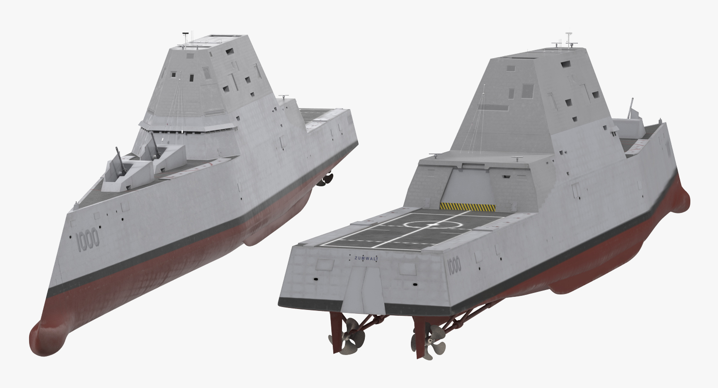 Zumwalt Class Destroyer US Stealth Ship 3D model