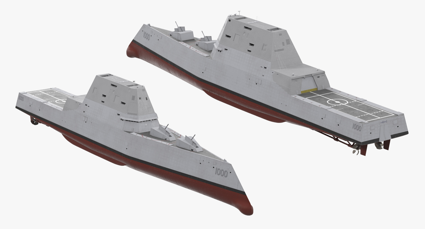 Zumwalt Class Destroyer US Stealth Ship 3D model