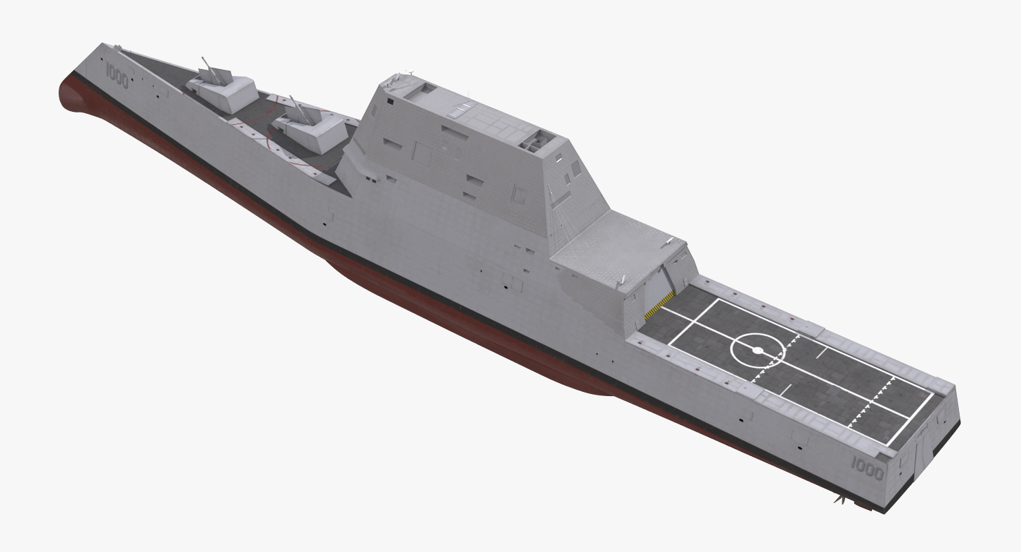 Zumwalt Class Destroyer US Stealth Ship 3D model