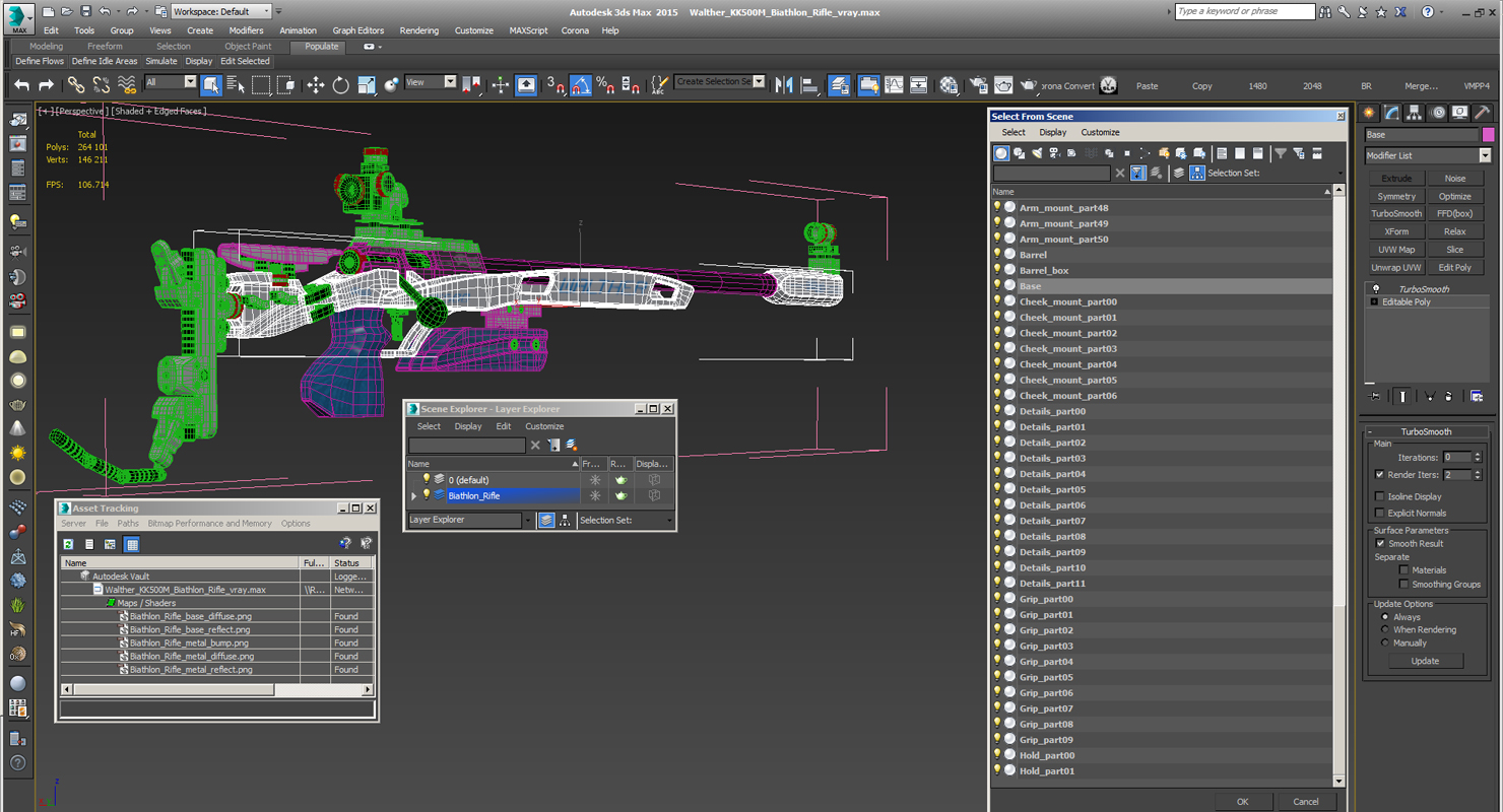 Walther KK500M Biathlon Rifle 3D model