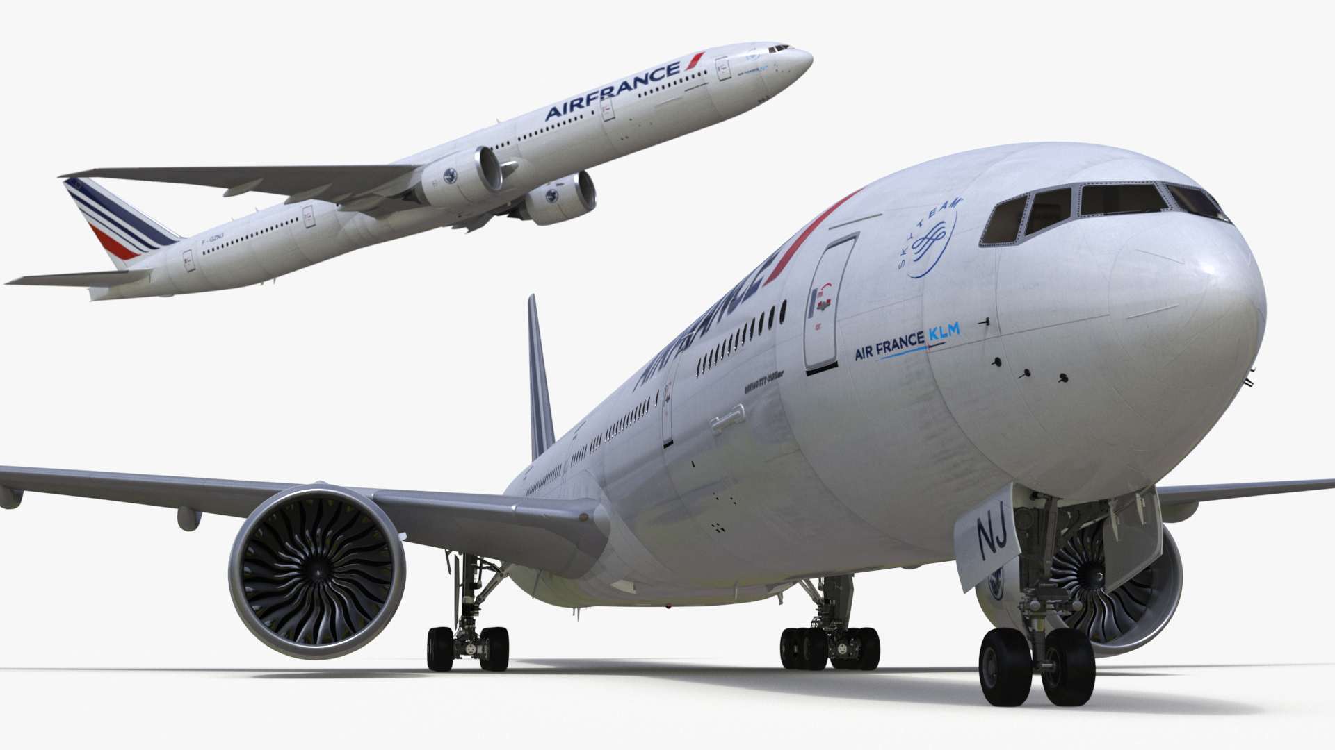 Air France Boeing 777-300ER Rigged 3D model