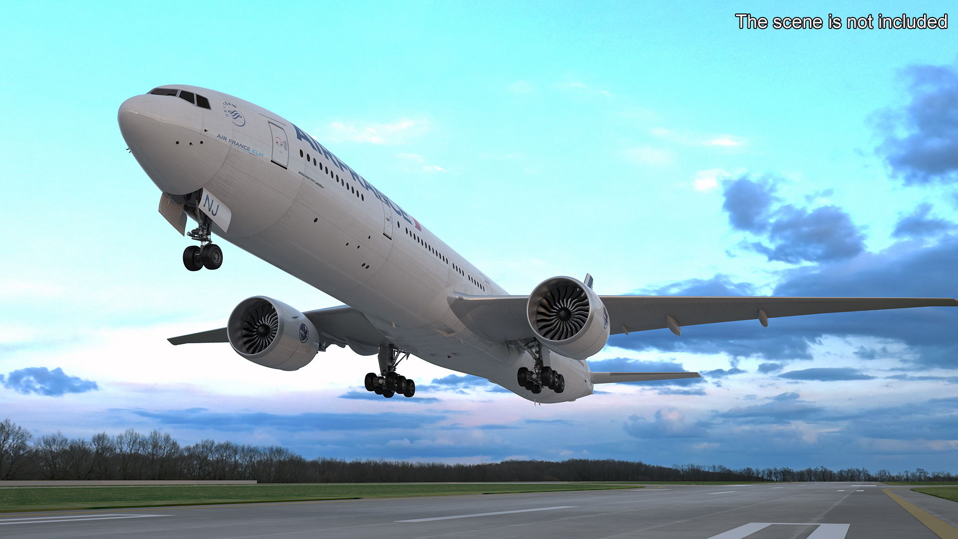 Air France Boeing 777-300ER Rigged 3D model