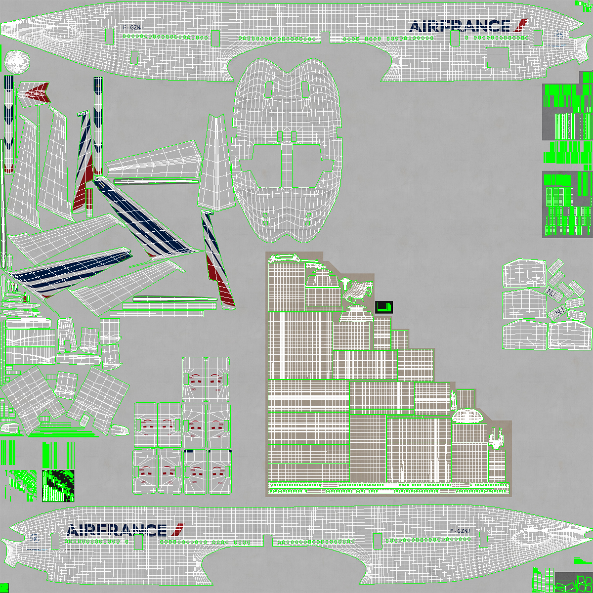 Air France Boeing 777-300ER Rigged 3D model