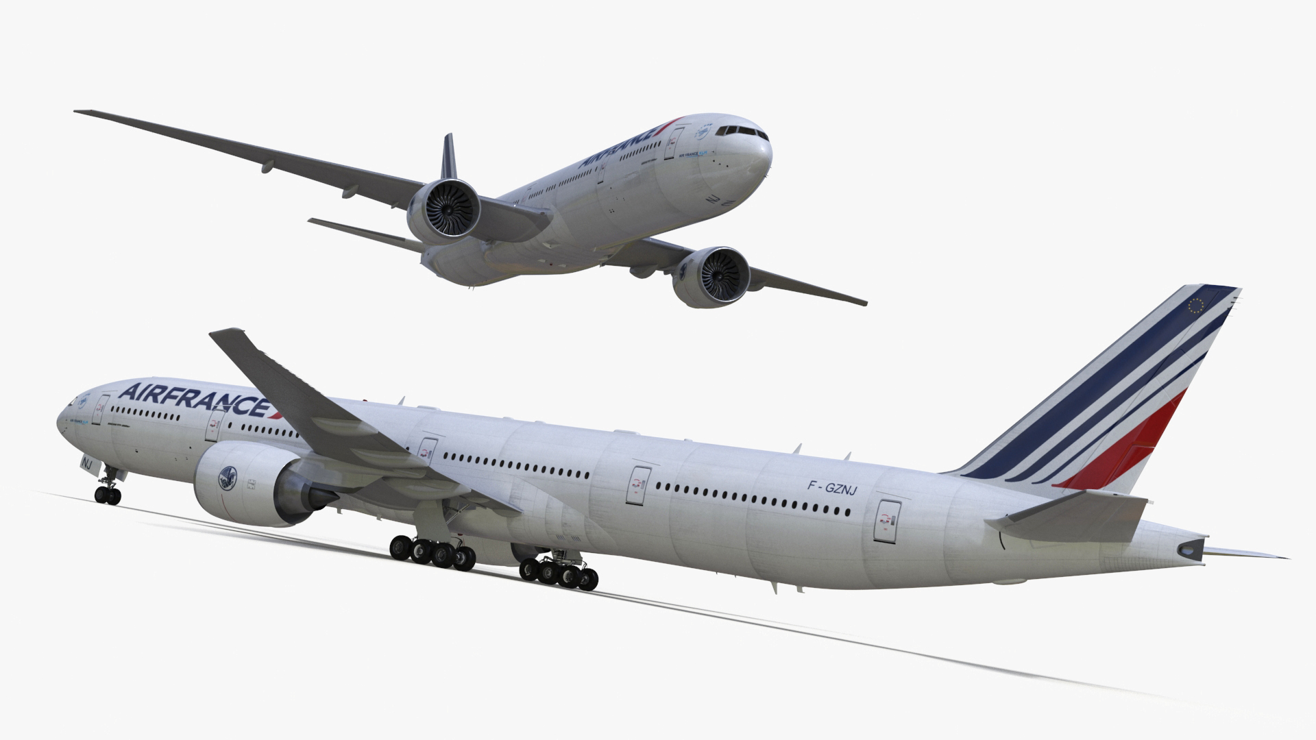 Air France Boeing 777-300ER Rigged 3D model