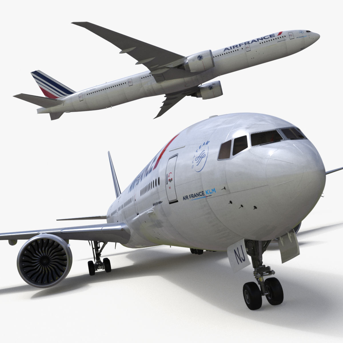 Air France Boeing 777-300ER Rigged 3D model