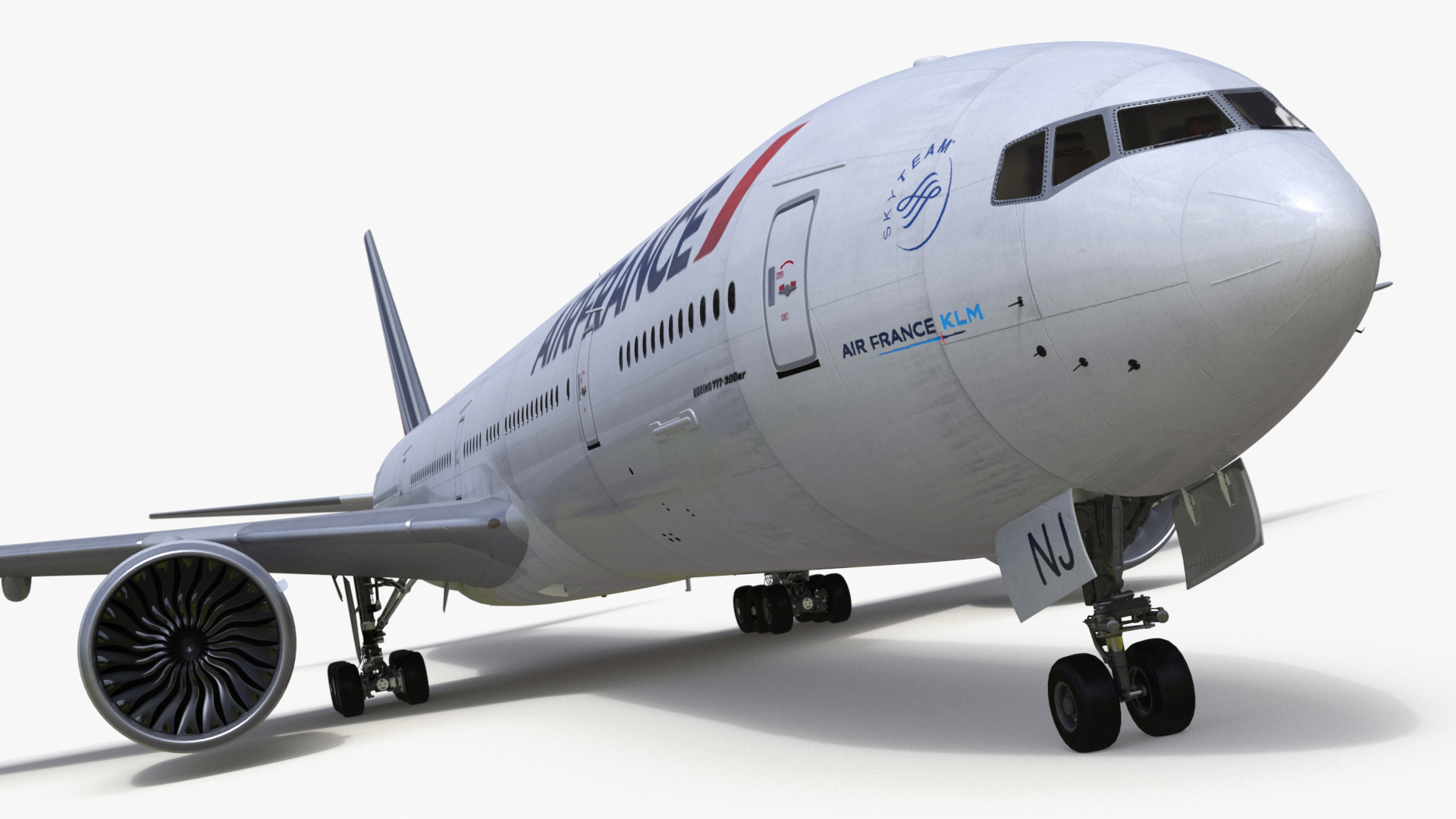 Air France Boeing 777-300ER Rigged 3D model