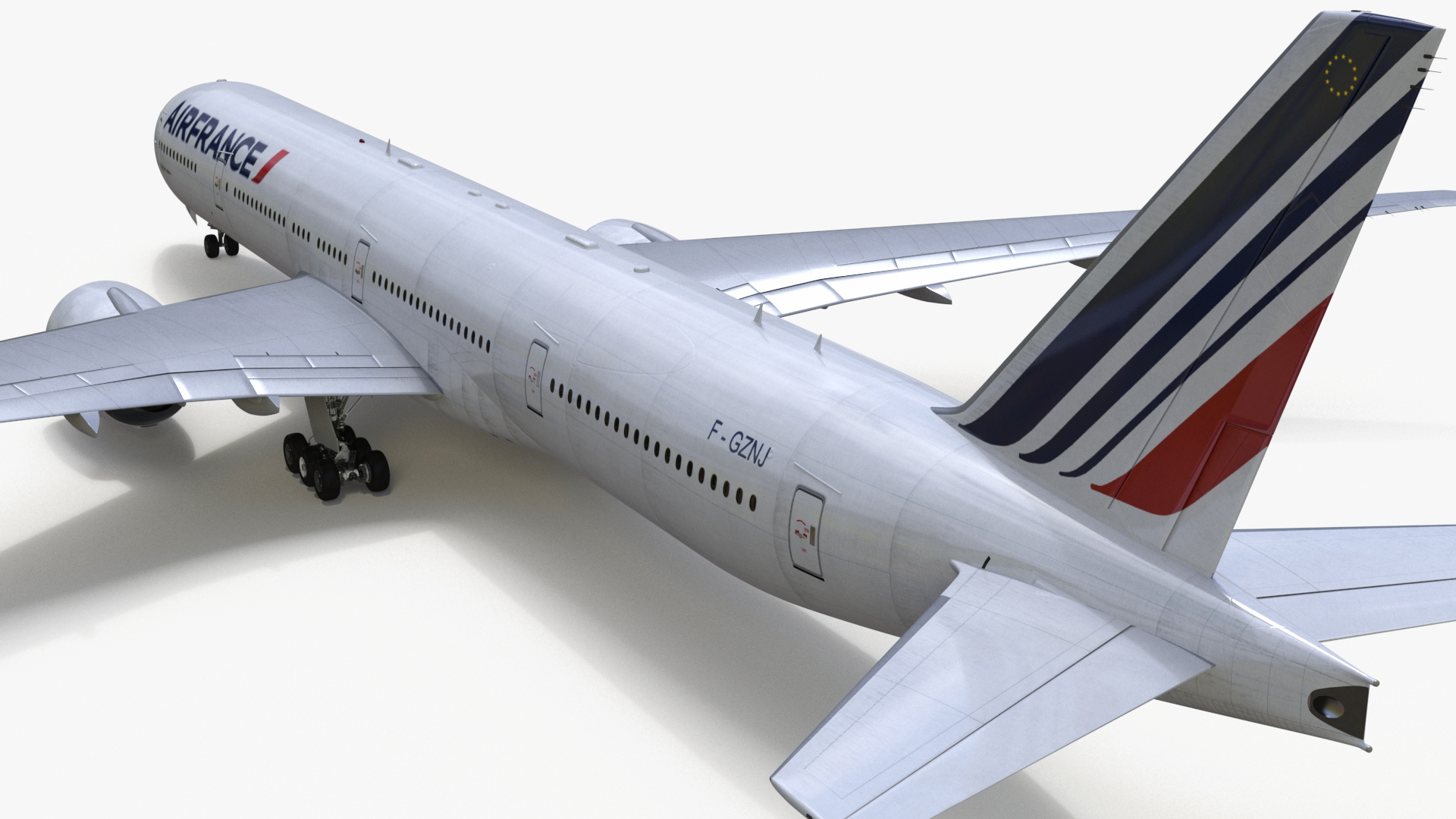 Air France Boeing 777-300ER Rigged 3D model