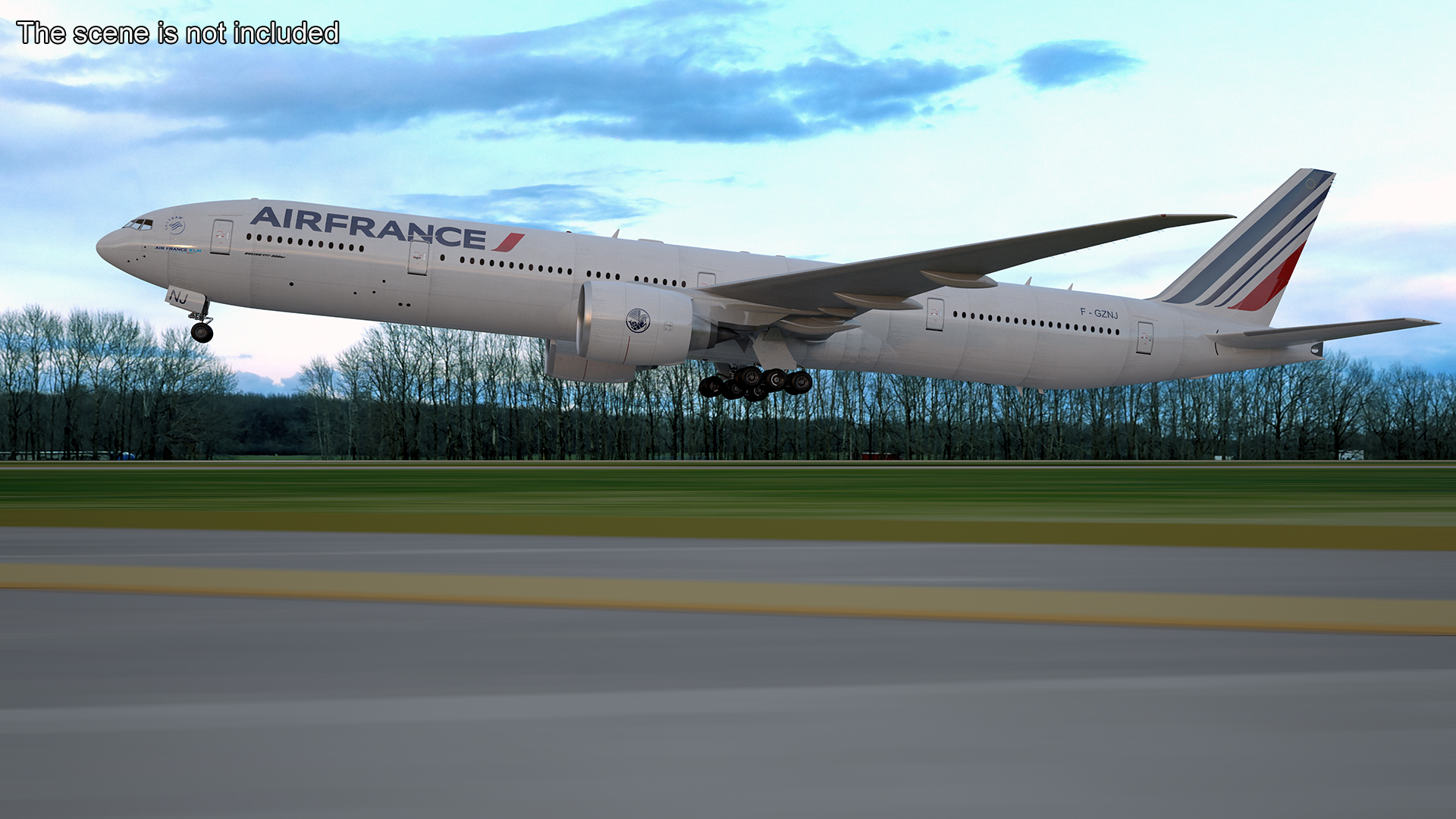 Air France Boeing 777-300ER Rigged 3D model