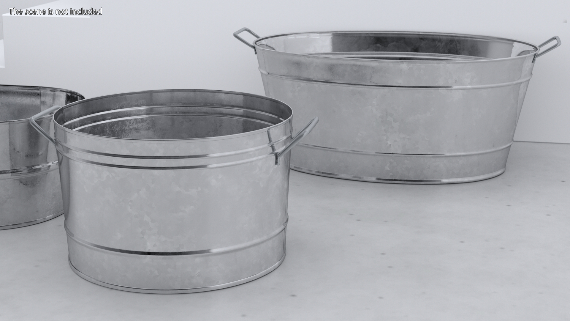 3D Galvanized Steel Round Tub