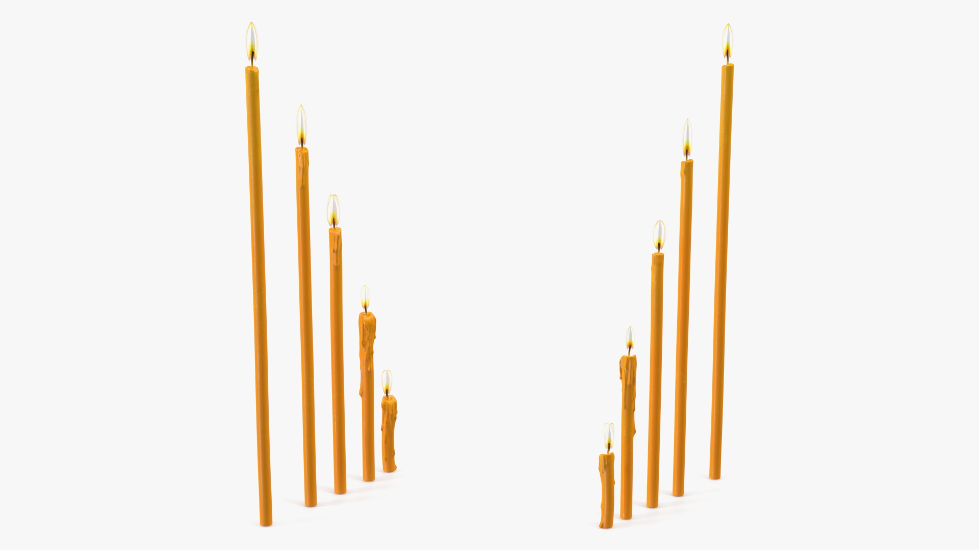 Lit Votive Orthodox Church Candles 3D model