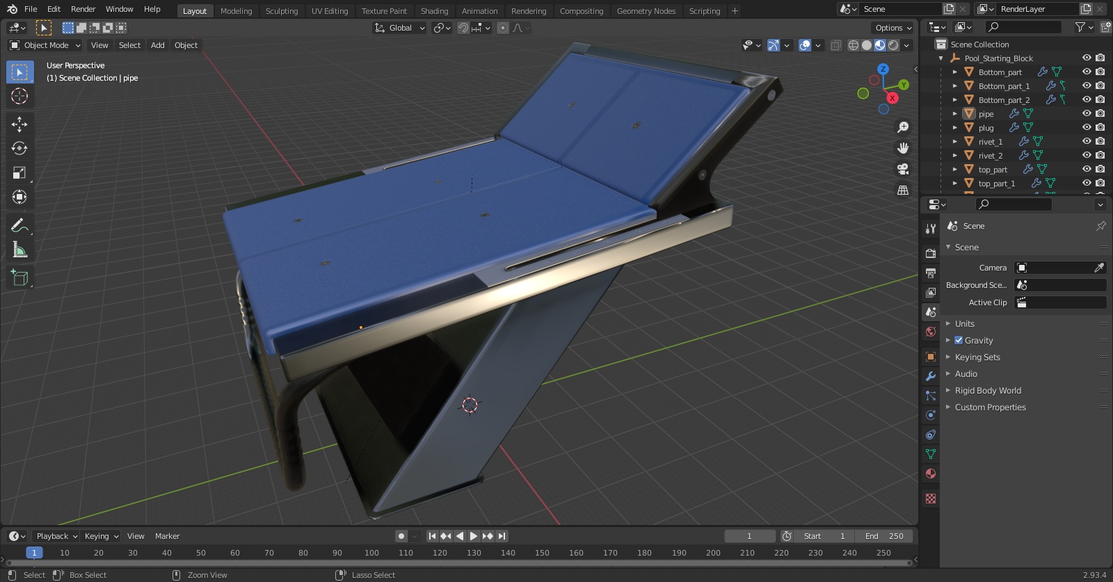 Pool Starting Block 3D model