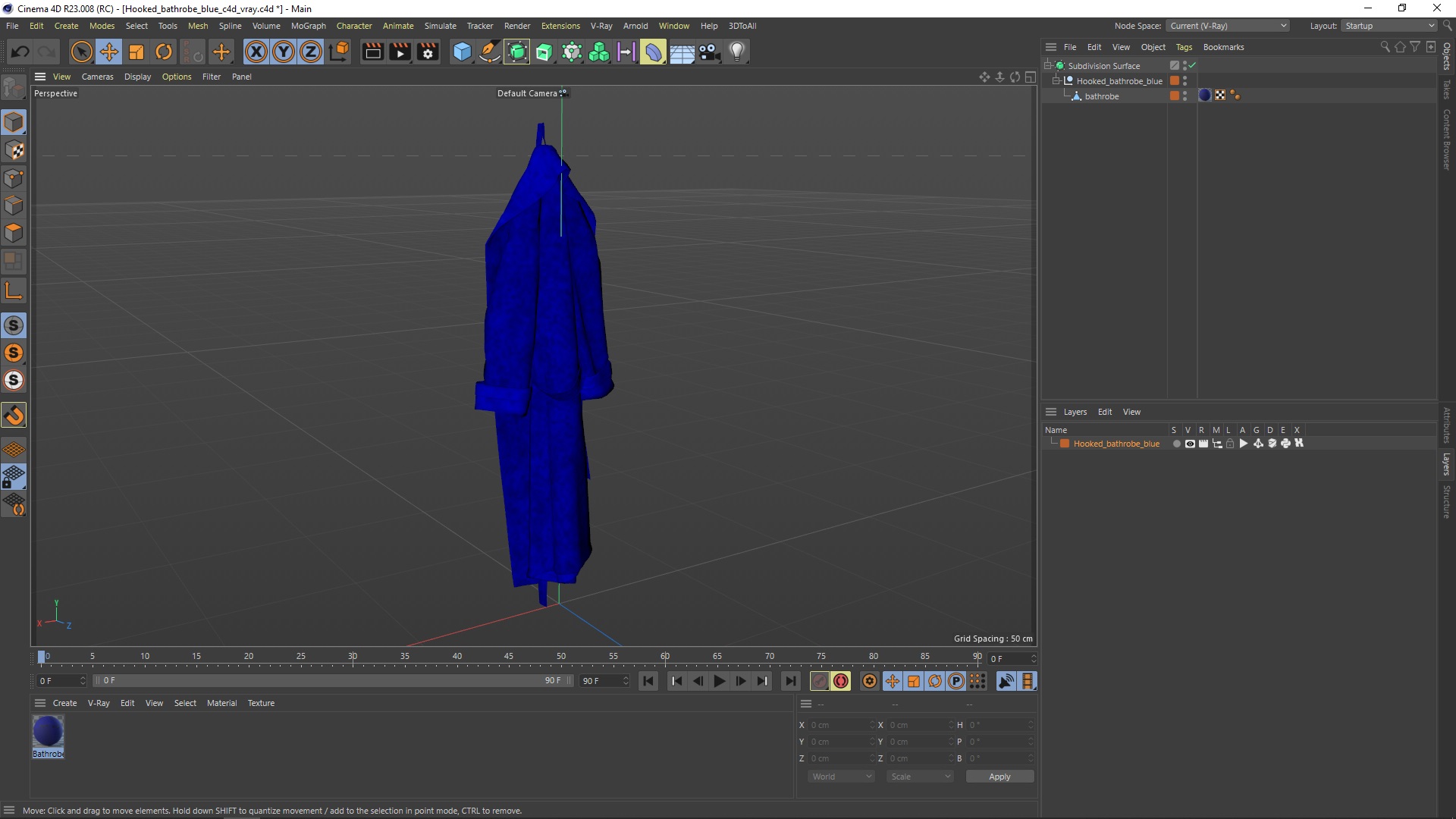 3D model Hooked Bathrobe Blue