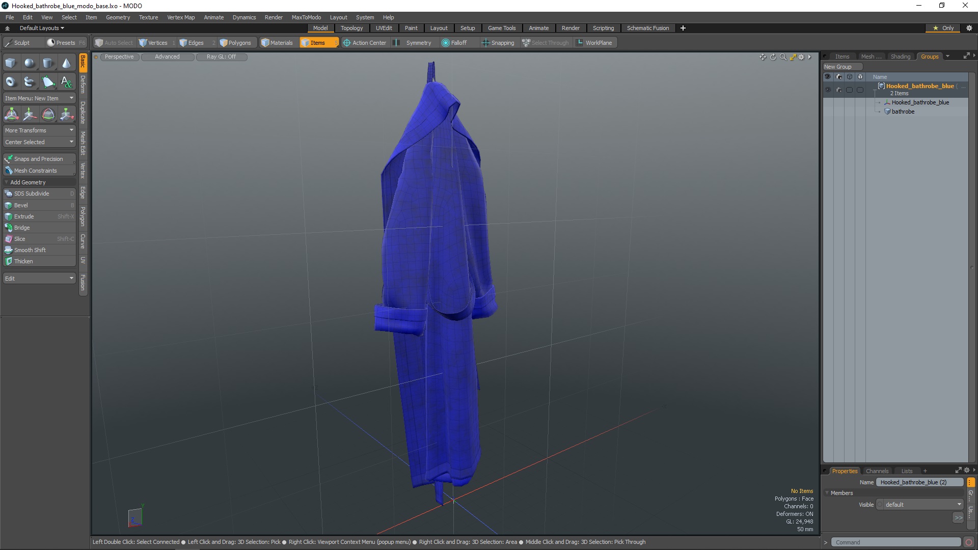 3D model Hooked Bathrobe Blue