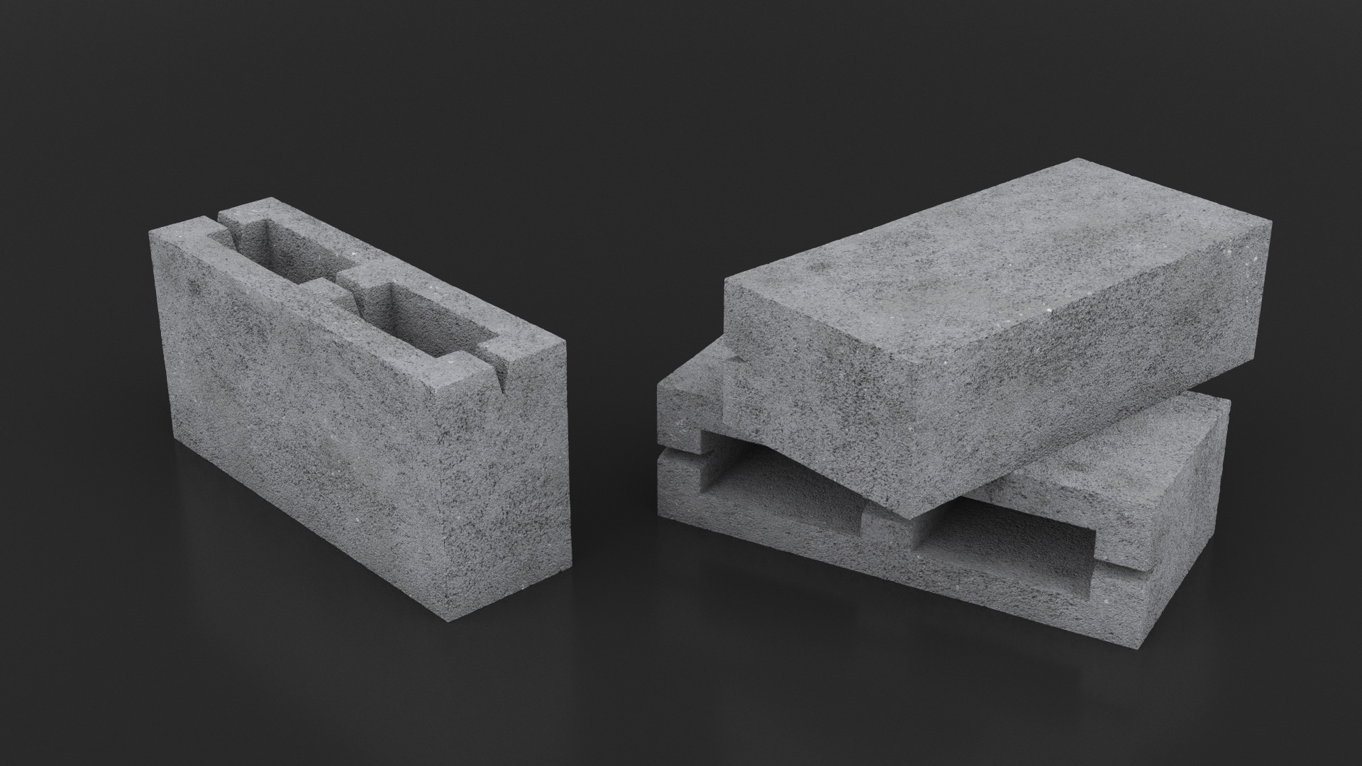 Concrete Stretcher Brick 3D model