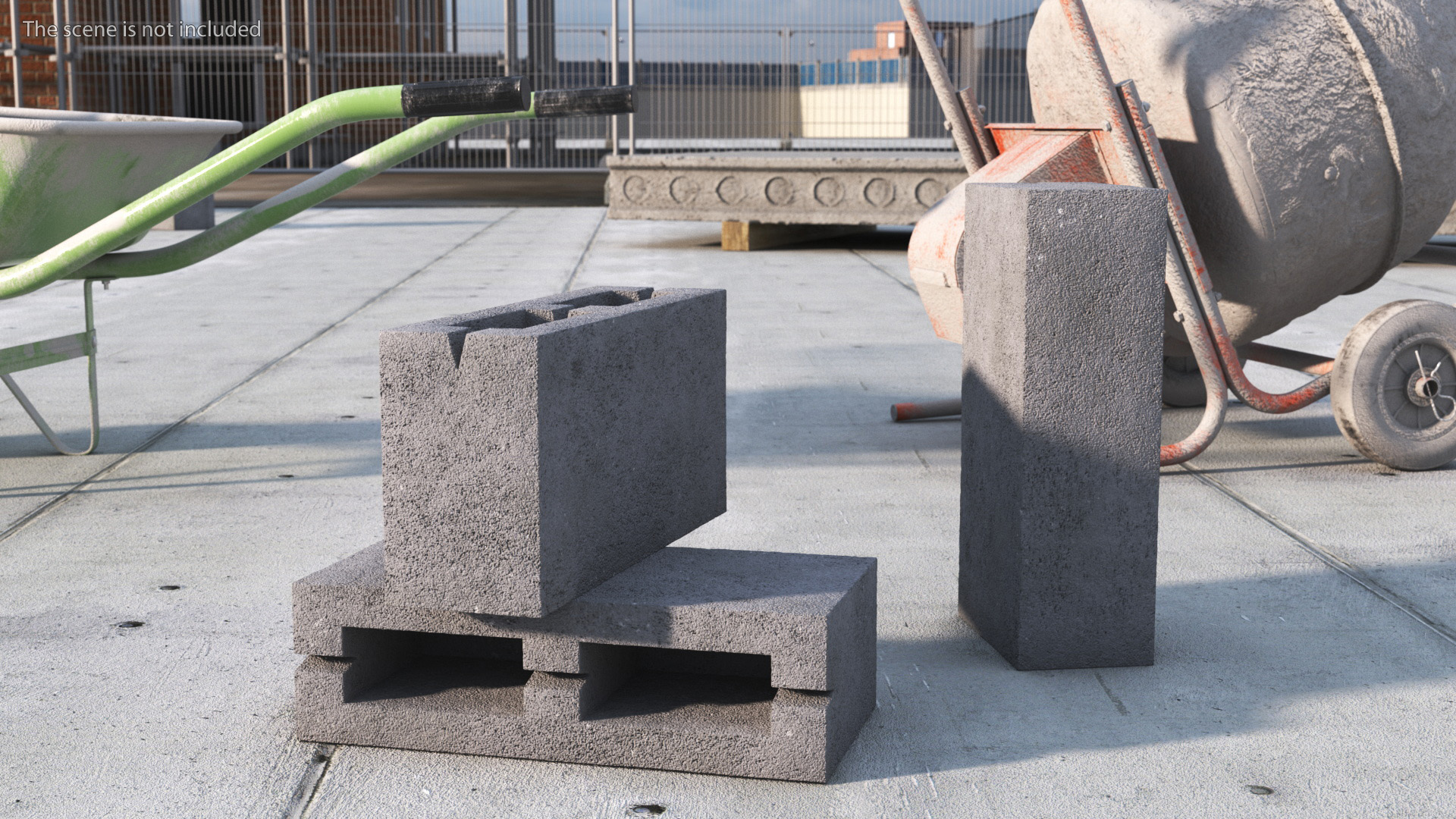 Concrete Stretcher Brick 3D model