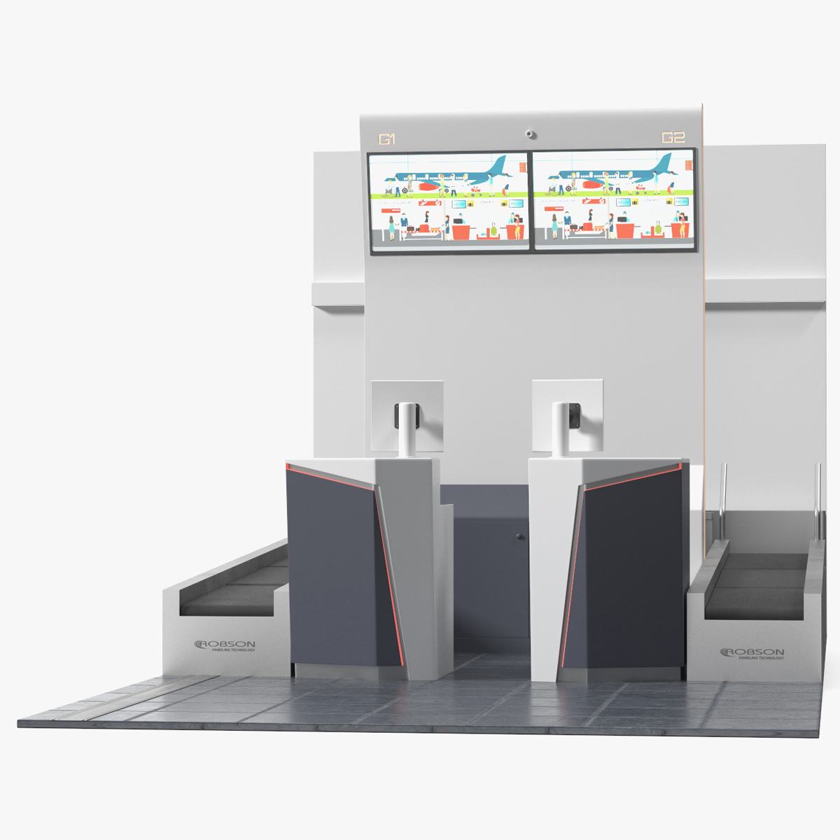 3D model Airport Counter Check-In Rigged for Maya