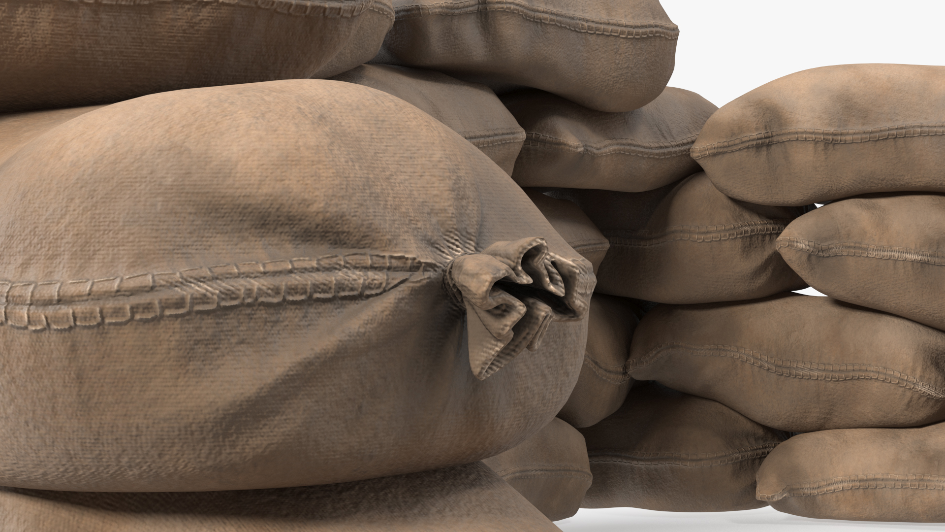 3D Sandbag Barricade Dusty model