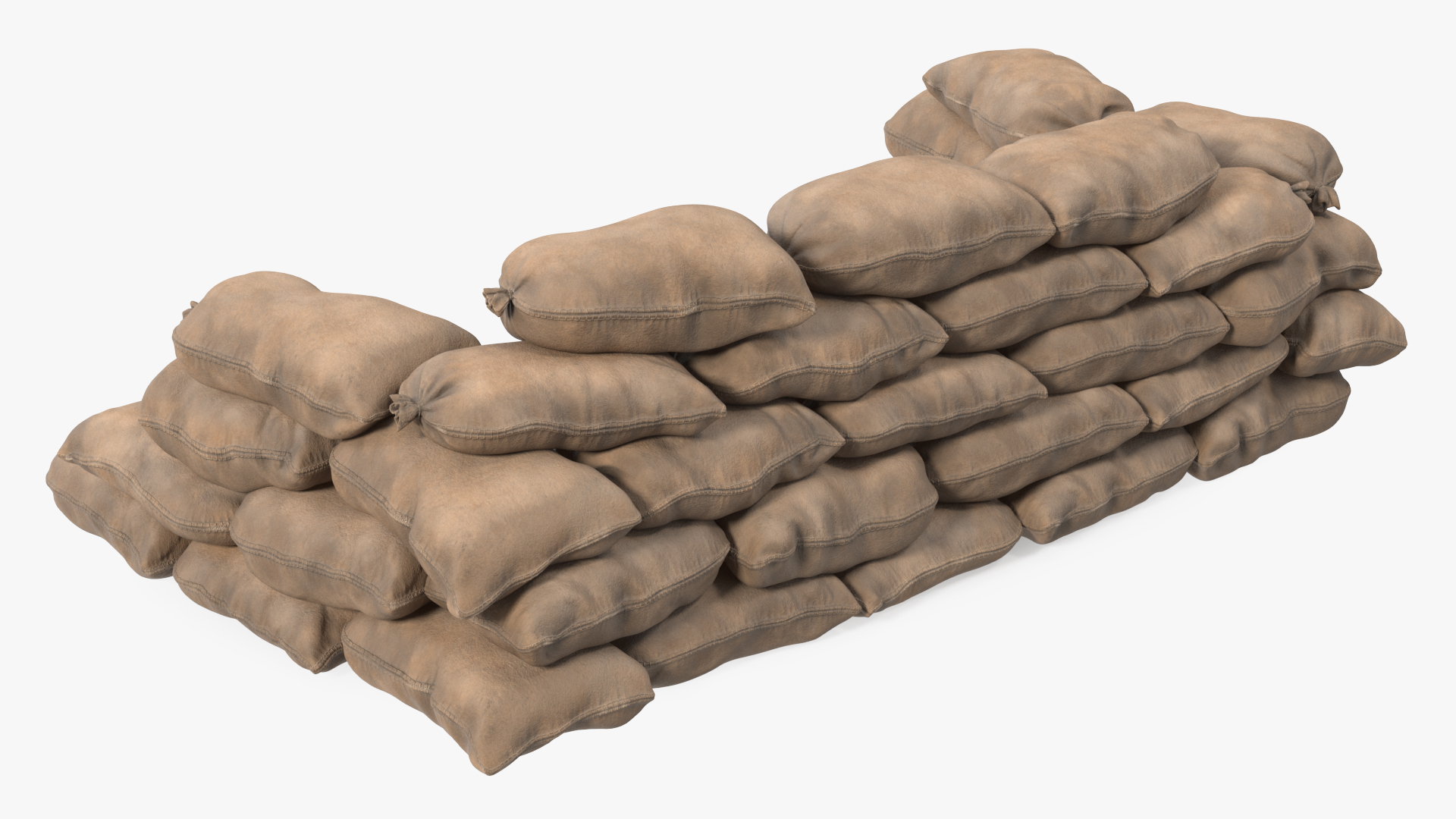 3D Sandbag Barricade Dusty model