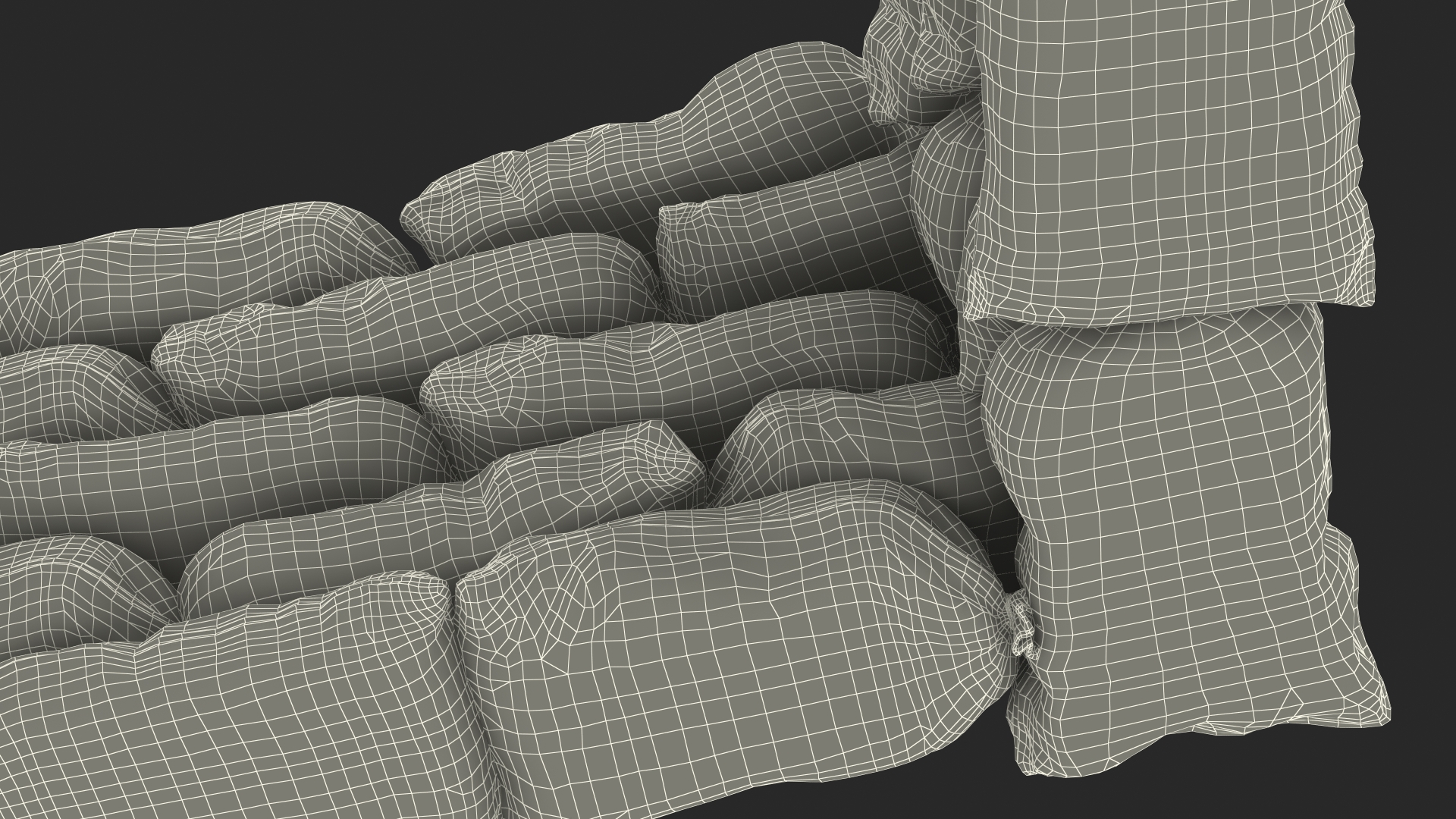 3D Sandbag Barricade Dusty model