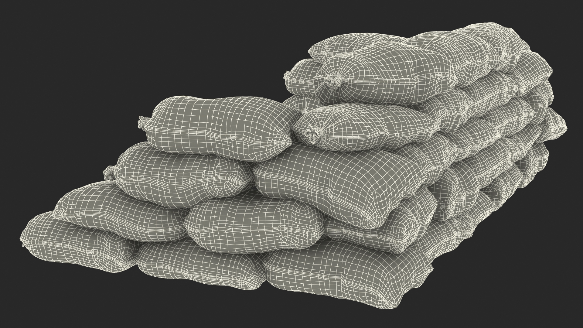 3D Sandbag Barricade Dusty model