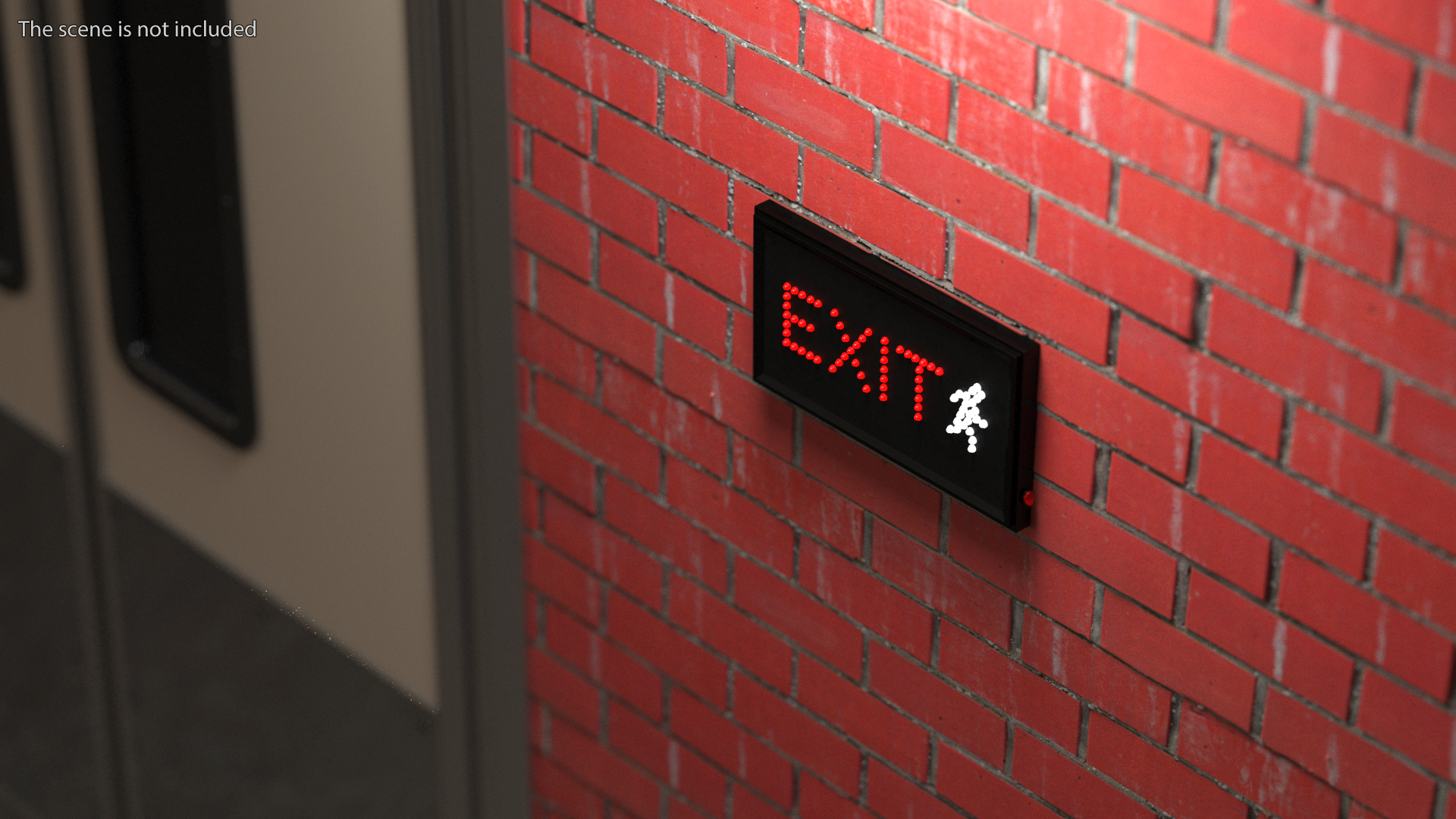 Exit Red LED Light Display ON 3D model